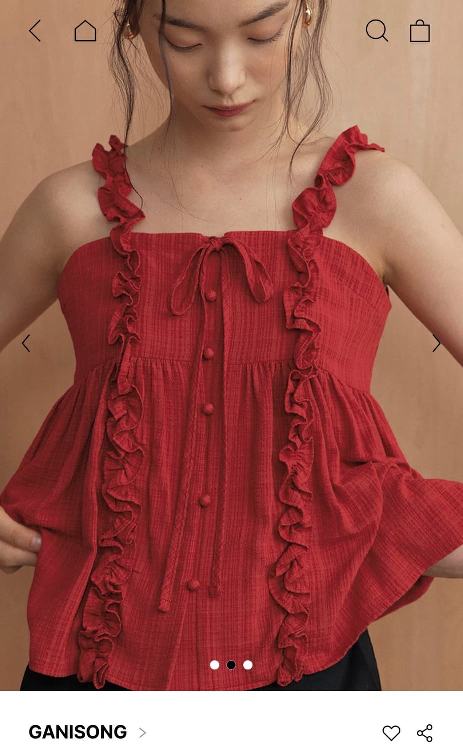 가니송 Seeweed Blouse_red 상품이미지2