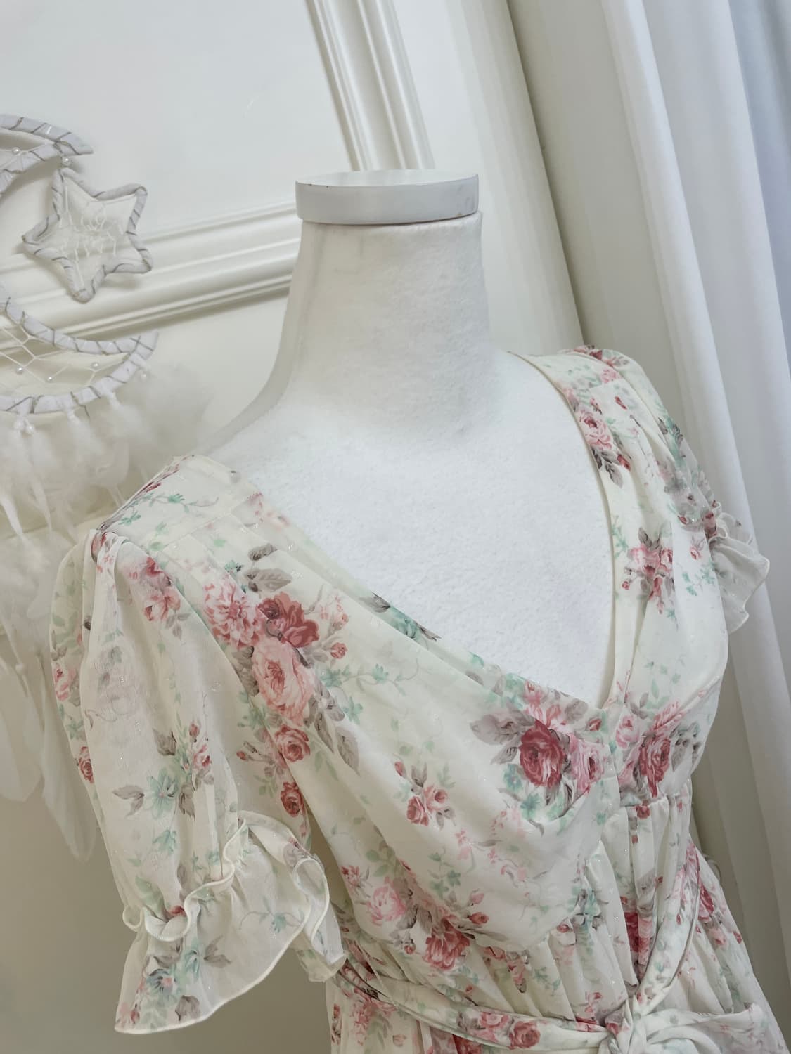 LEST ROSE white twinkle flower belt midi 상품이미지8