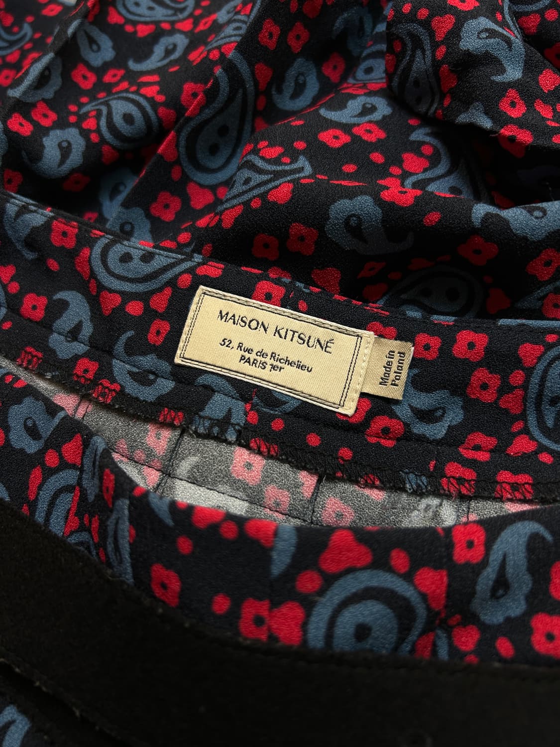 메종 키츠네 플로럴 프린트 벨티드 플리츠 스커트 상품이미지5