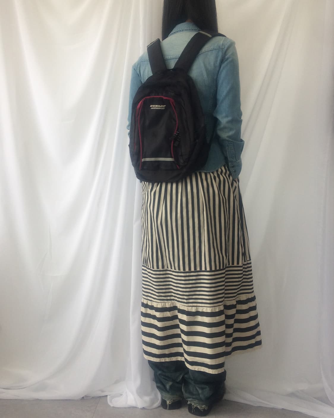 stripe pattern mixed skirt 상품이미지7