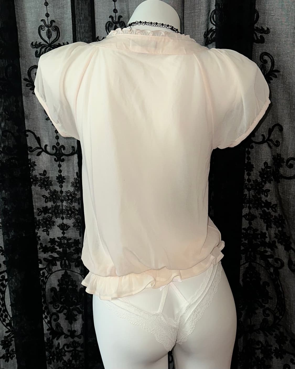 Ivory chiffon blouse 상품이미지3