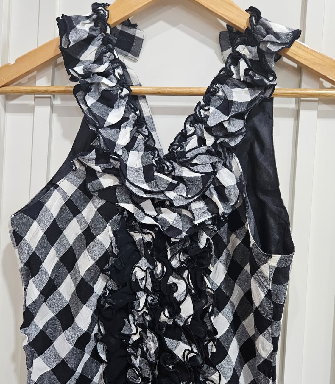 체크 프릴 원피스 상품이미지3