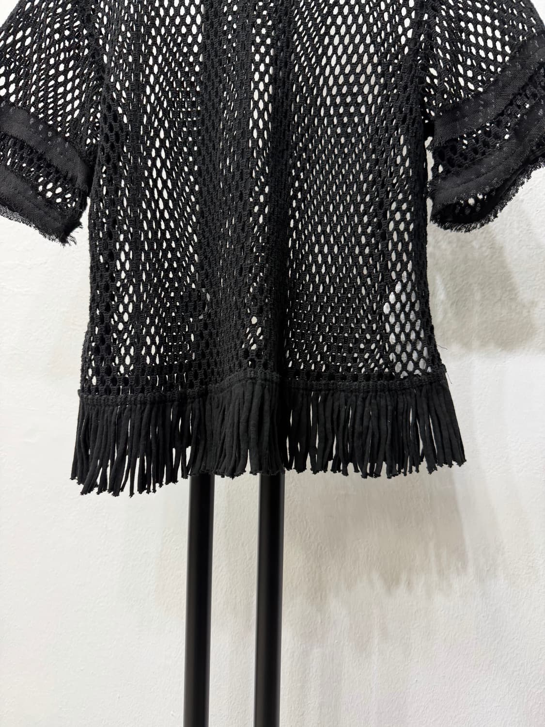 정품) 세컨플로어 한섬 블랙 망사 반팔 티셔츠 82 상품이미지4