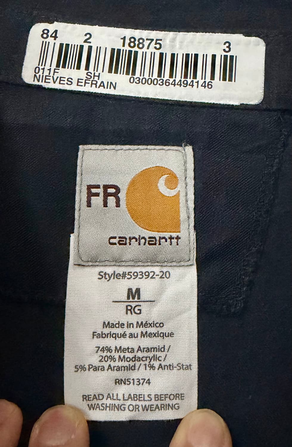 [칼하트] 리플렉티브 FR 워크 셔츠 네이비 고프코어 상품이미지5