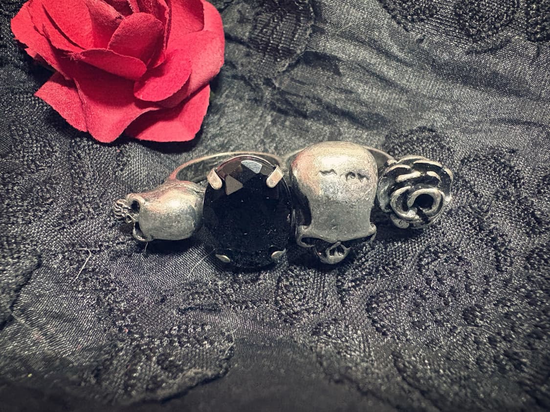Punk Rose Double Finger Ring 상품이미지1
