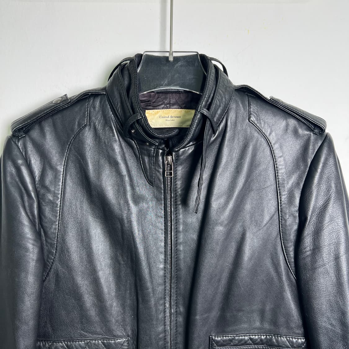 유나이티드 애로우즈 블랙 누빔 양가죽 블루종 자켓  상품이미지4