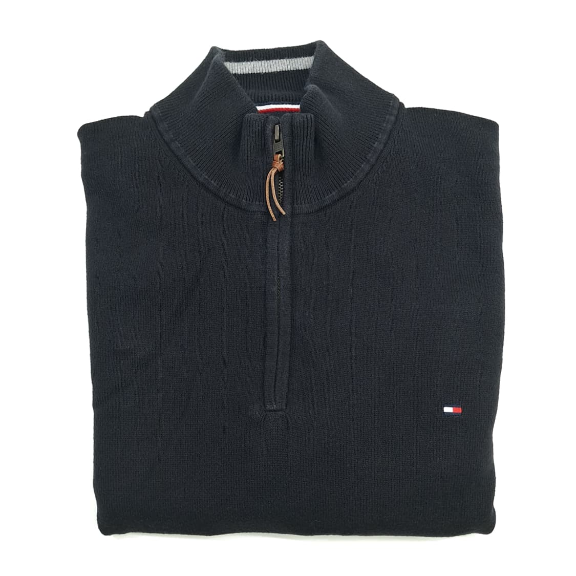 CN707 2XL 타미힐피거 블랙 하프집업 니트 스웨터 상품이미지8