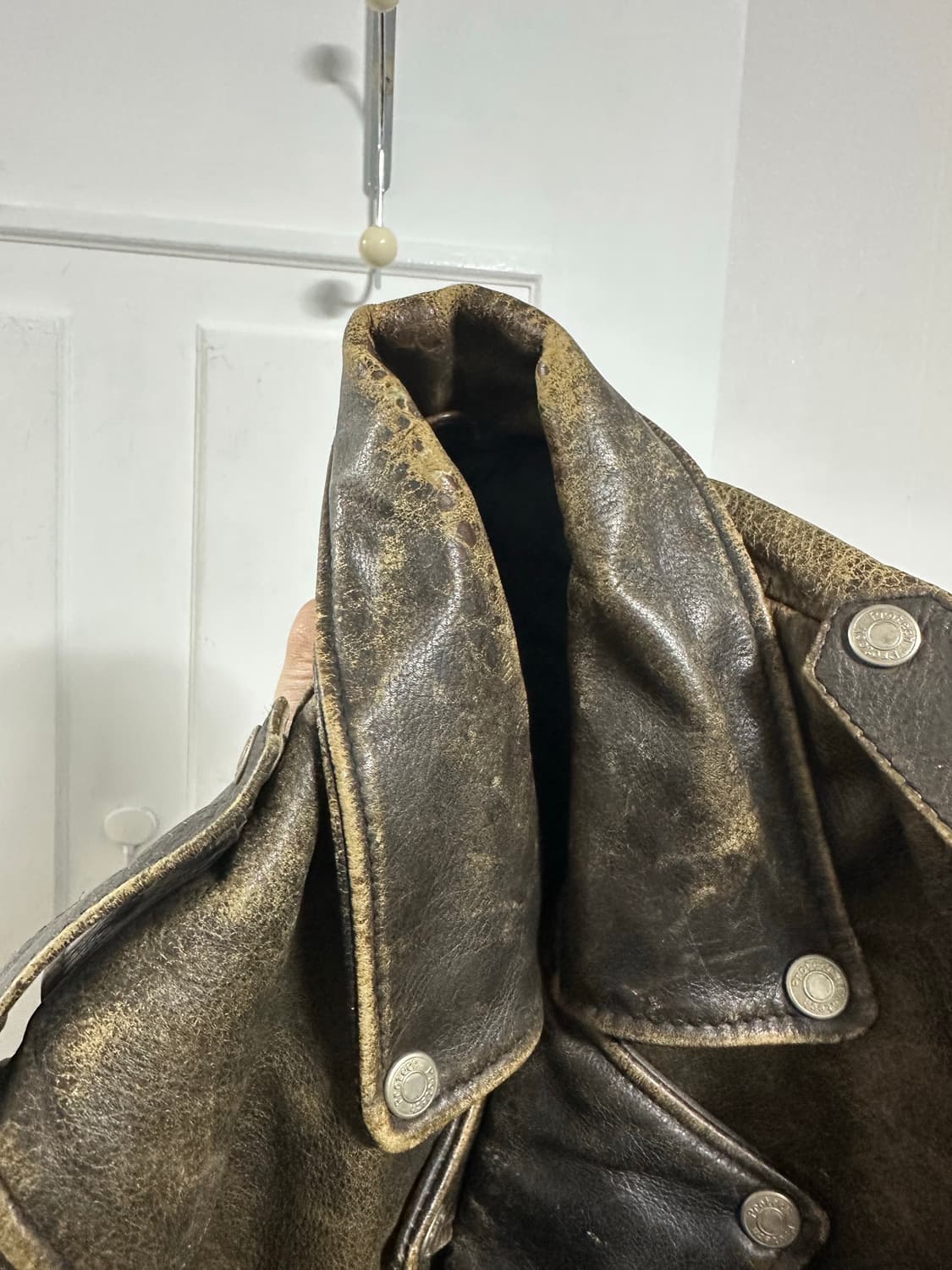 빈티지 카우레더 라이더자켓 상품이미지4