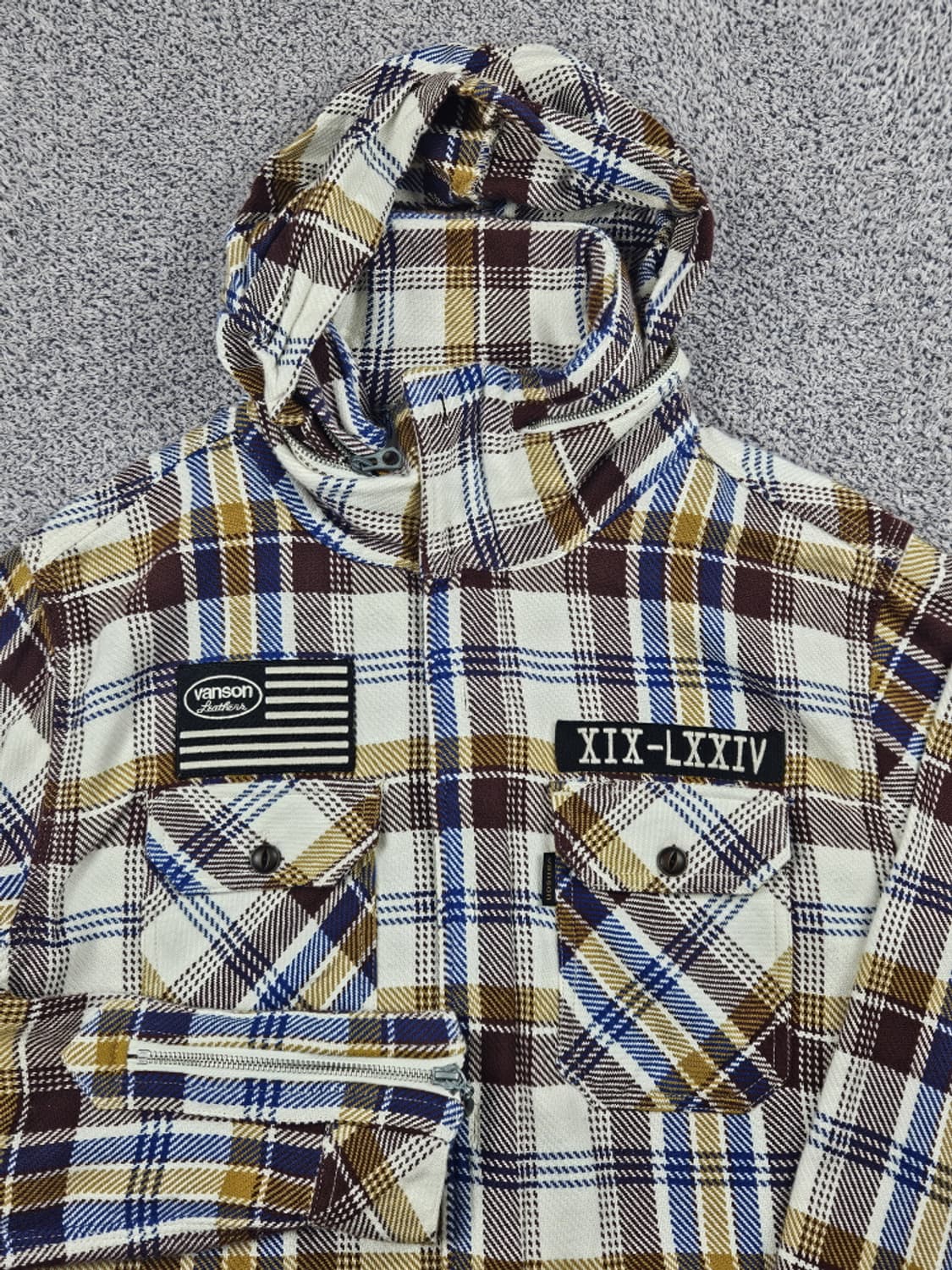 밴슨 볼륨넥 윙휠 플란넬 체크 셔츠 자켓 ( L ) / 10064 상품이미지6