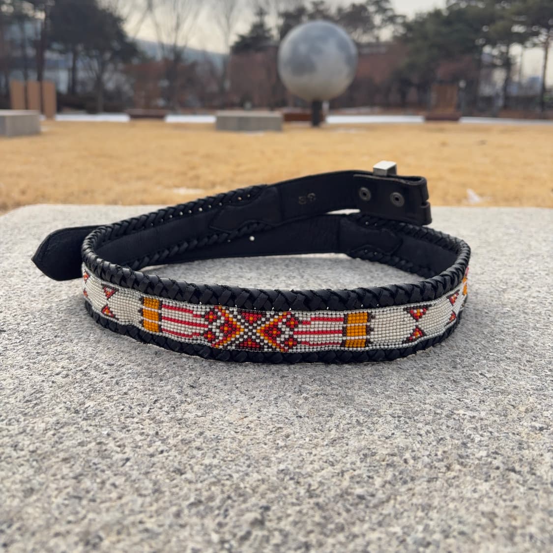 핸드 비즈 웨스턴 레더 벨트 상품이미지3