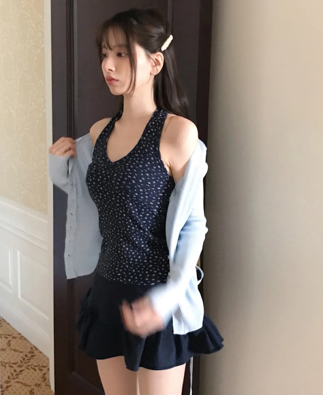 (새상품) 클라우드이모션 클모 프리빗 밴딩 로우 스커트 치마바지 상품이미지2