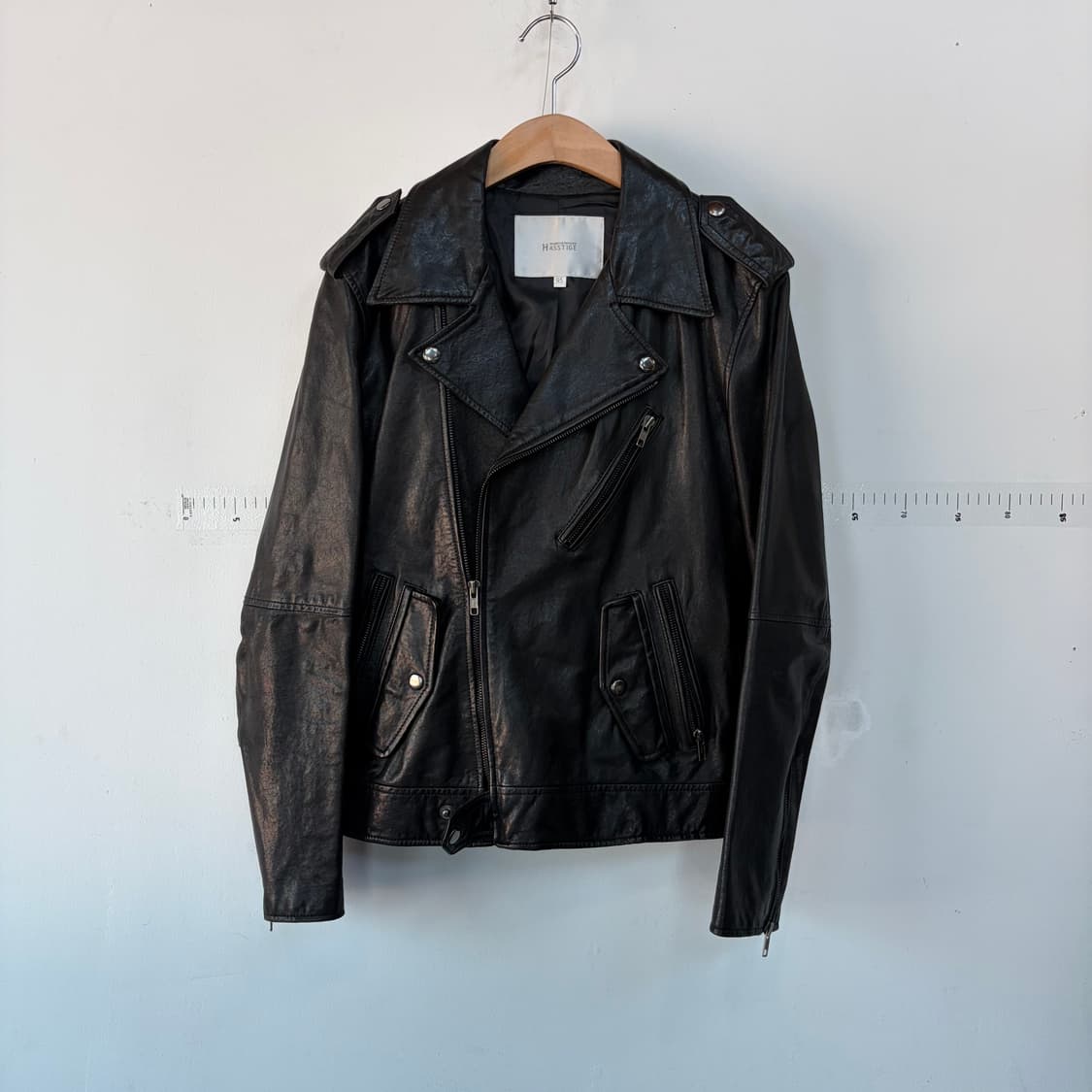 헤스티지 블랙 레더 라이더 자켓 상품이미지1
