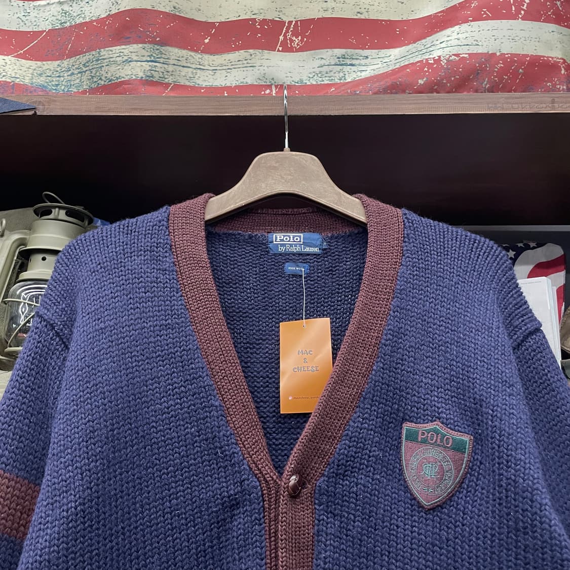 90s 폴로 랄프로렌 방패 로고 울 니트 가디건 스웨터 상품이미지3