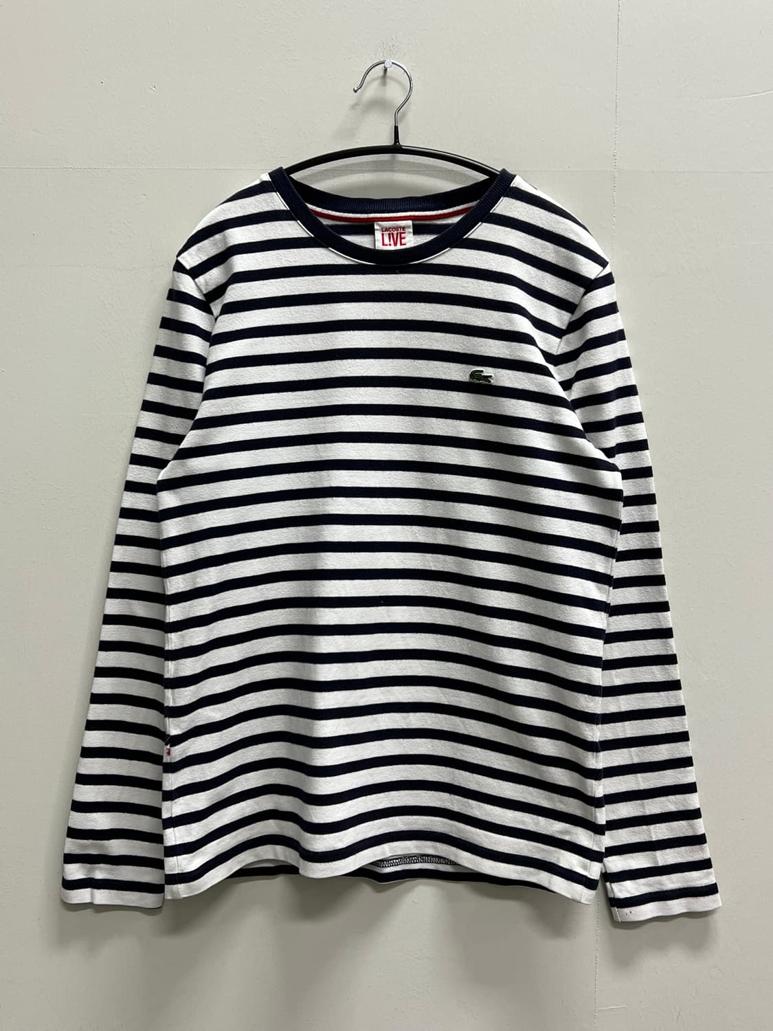 라코스테 스트라이프 긴팔 티 네이비/화이트 상품이미지2