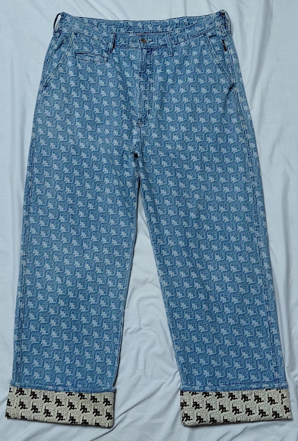 [XL] 카파(Kappa) x GU 콜라보 반다 로고 와이드 데님 팬츠 상품이미지4