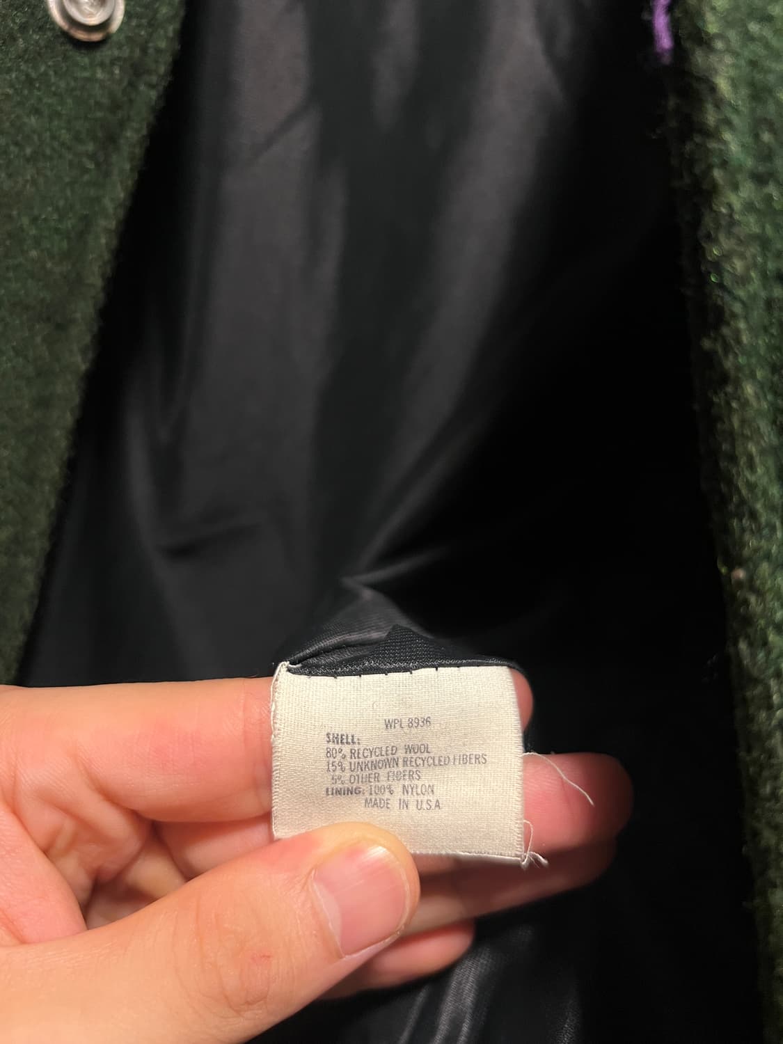 [L]Made in USA HUGHIE M 그린 바시티 자켓 상품이미지8