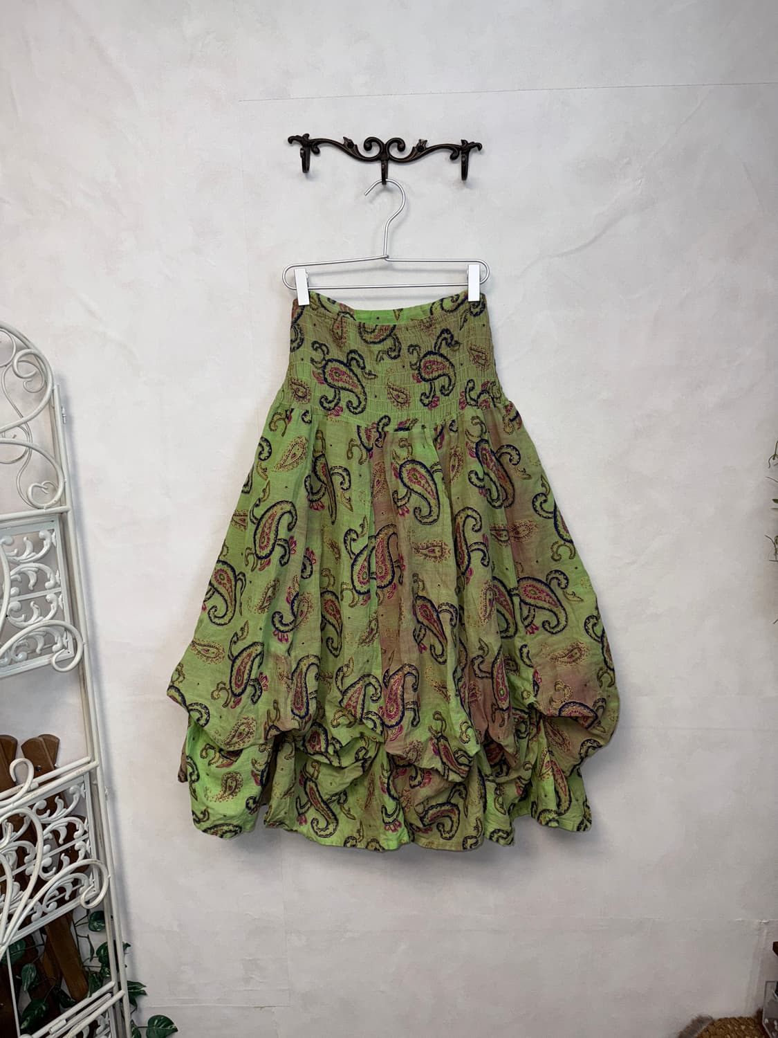 Pink green paisley balloon shirring ops 상품이미지6
