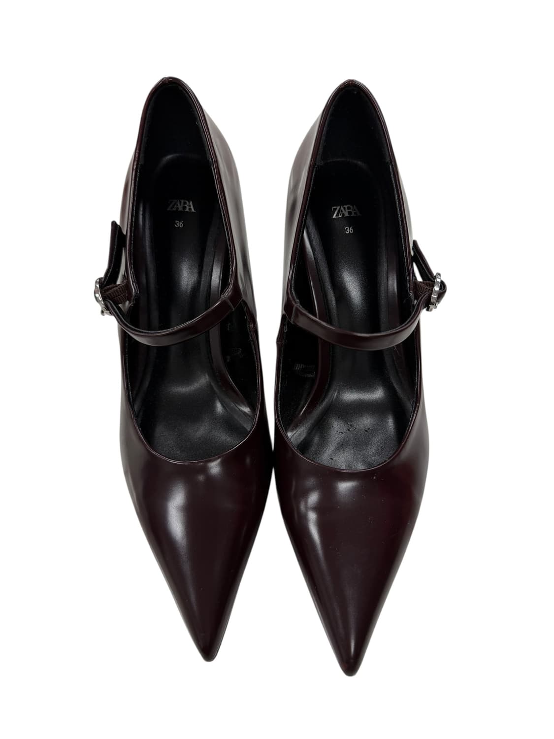 36/ 자라 버건디 메리제인 힐 구두 상품이미지2