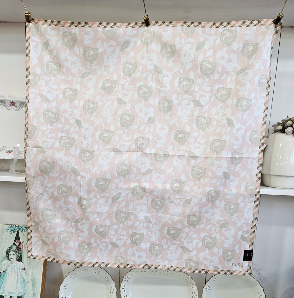 닥스(DAKS) 런던 플라워 손수건 스카프 새제품 상품이미지1