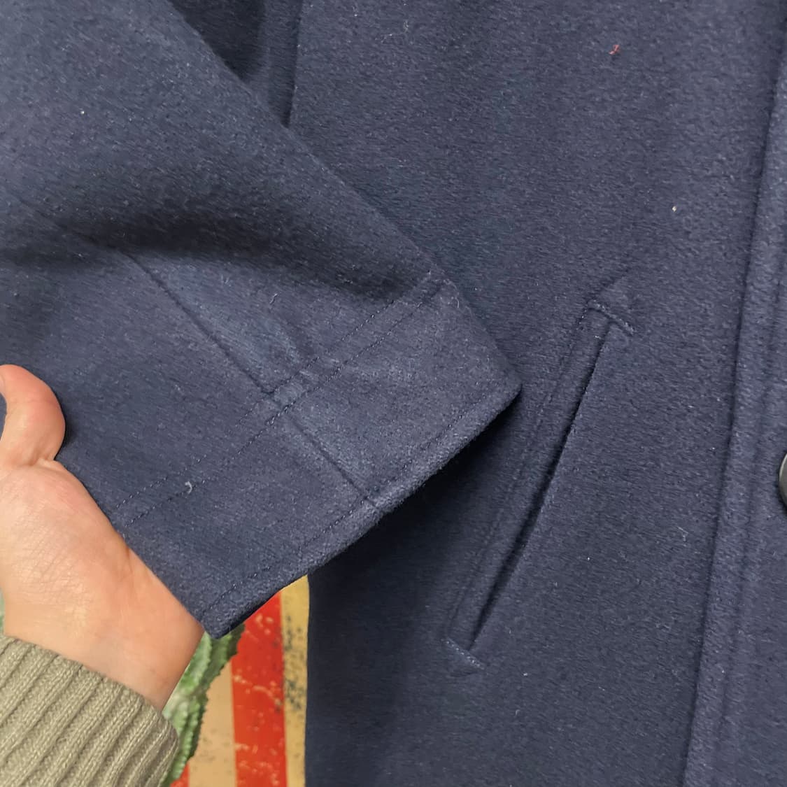 90s 폴로 랄프로렌 미 해군 밀리터리 복각 피 코트 N217 상품이미지6