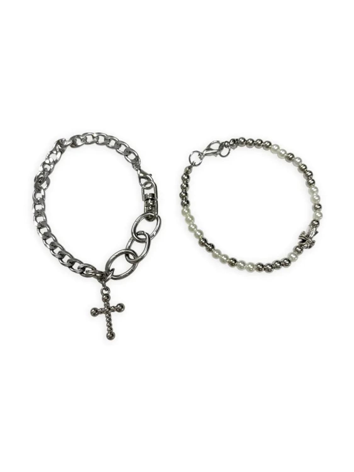 진주/체인 레이어드 팔찌 세트 상품이미지2