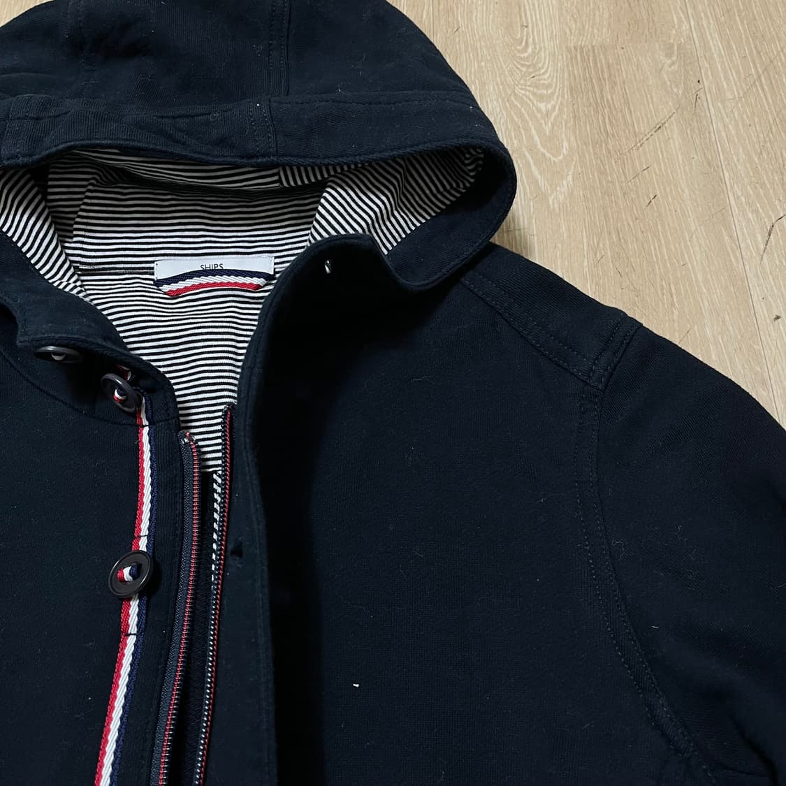 쉽스 SHIPS 여성 모직 버튼 후드집업 XL(105) 상품이미지2