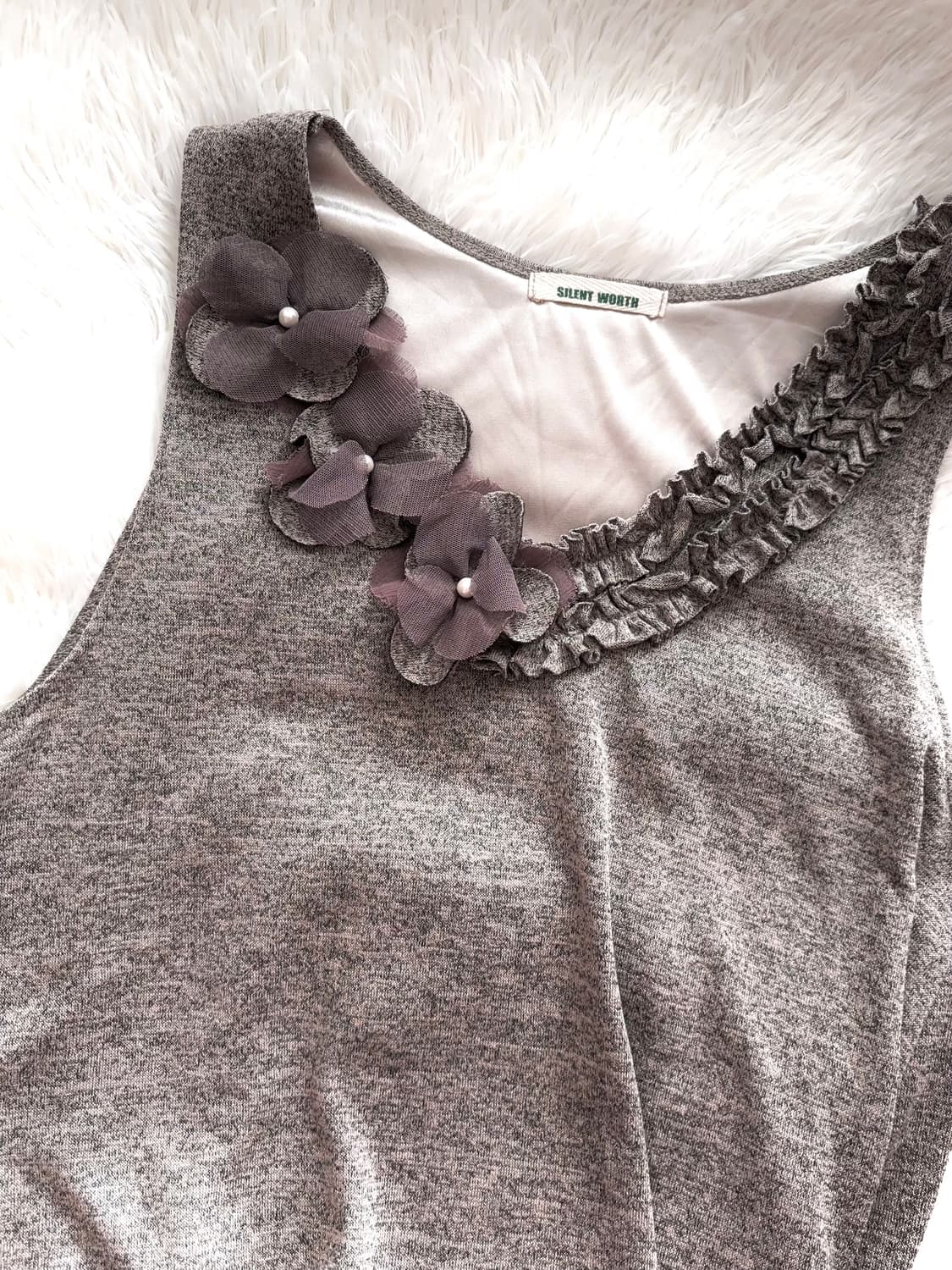 모리걸 레이어드 코코아 플라워 원피스 상품이미지4