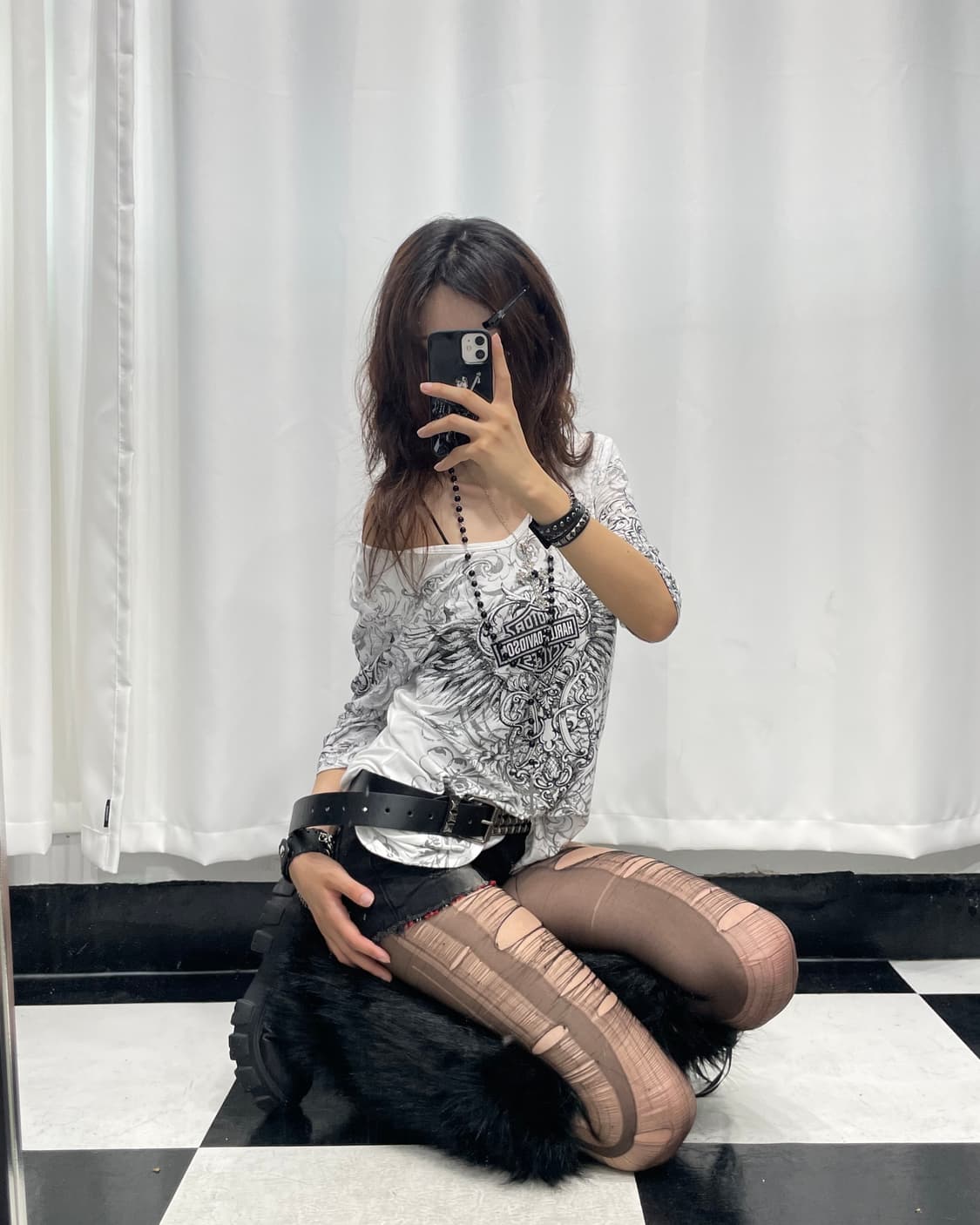 🎸Harley Davidson 화이트 프린팅 롱슬리브🎸 상품이미지2