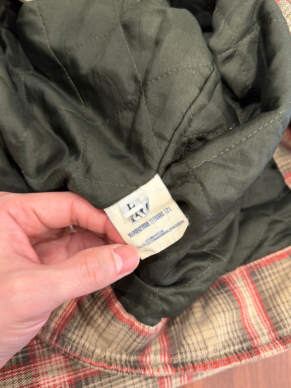 00s Soviet 빈티지 체크 코튼 플란넬 집업 자켓 상품이미지10