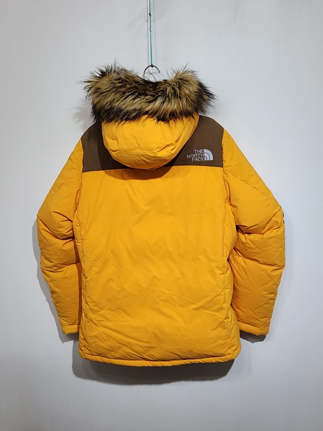 (100) 노스페이스 거위털 패딩점퍼 노랑 투톤 구스다운 후드자켓  상품이미지7