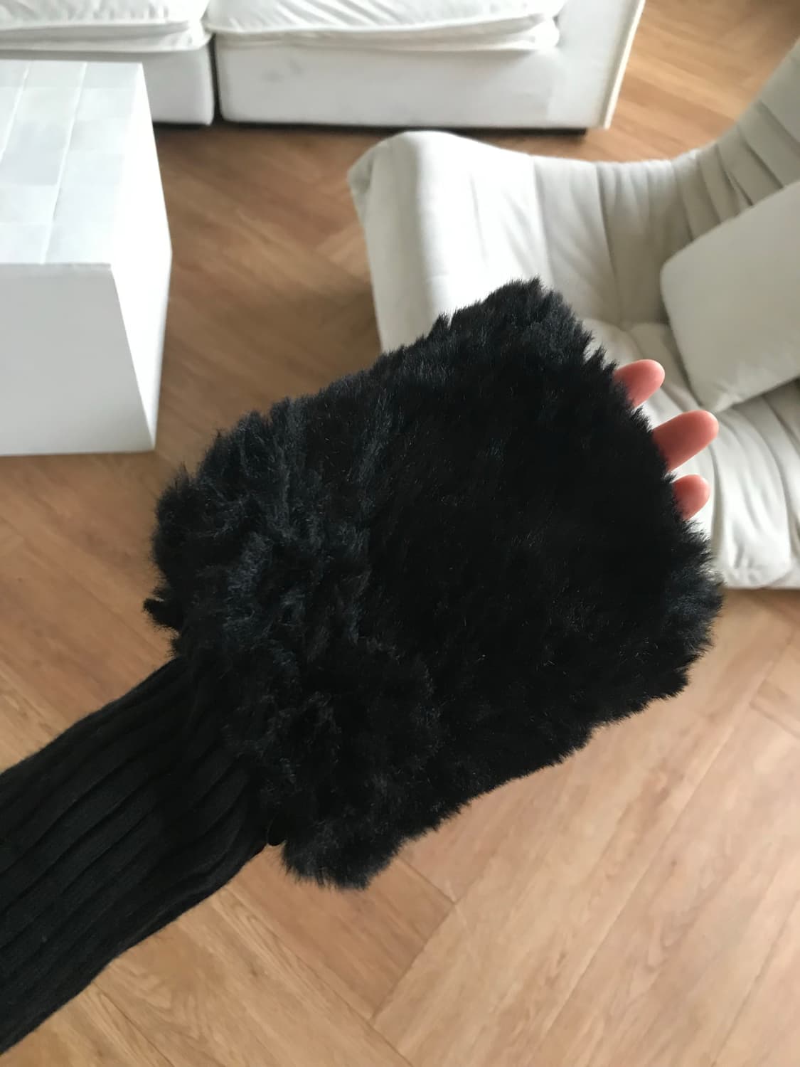 vintage black fur cardigan 상품이미지3