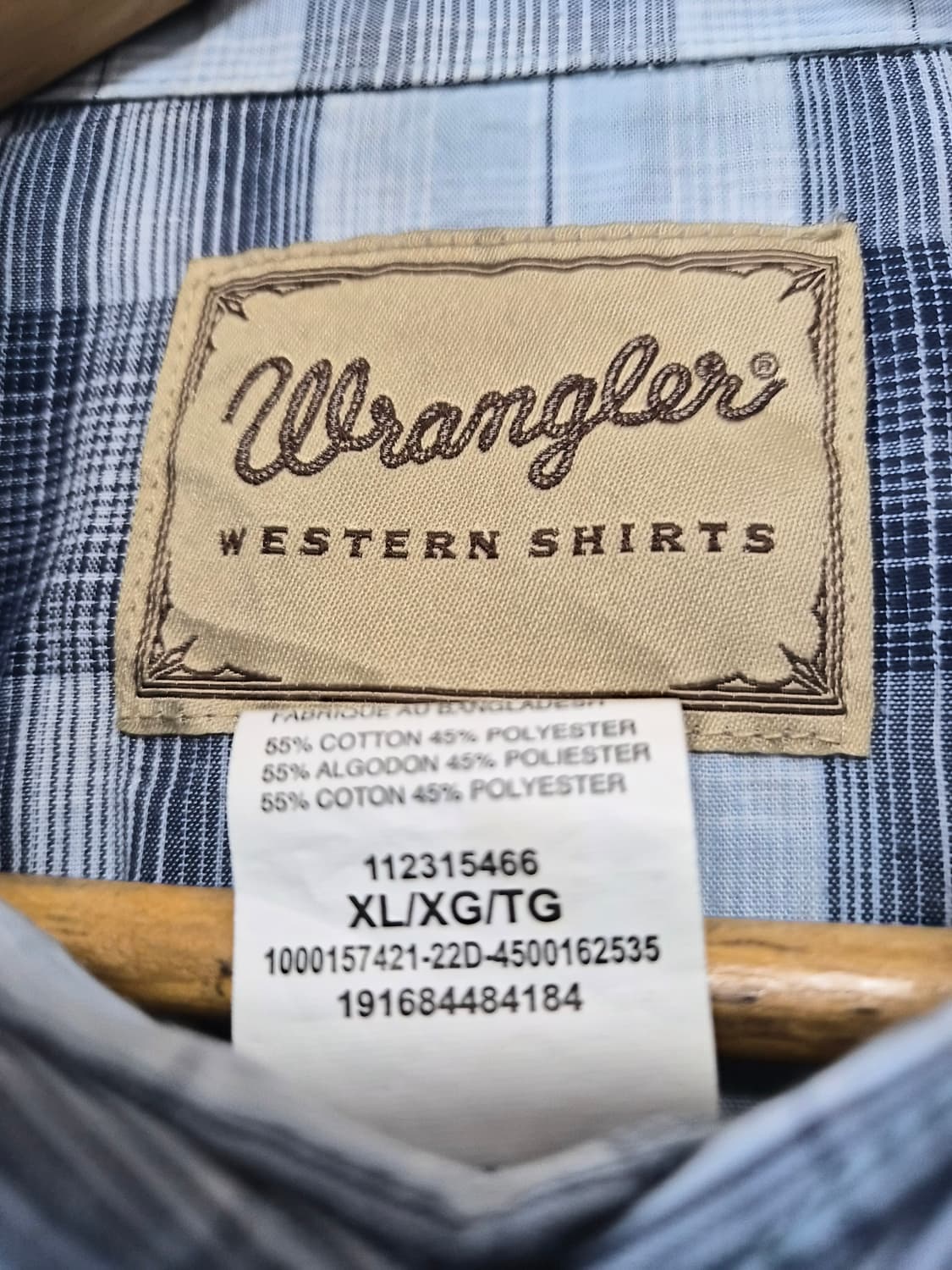 랭글러Wrangler 체크 웨스턴 반팔 셔츠 XL사이즈 - S327 상품이미지4