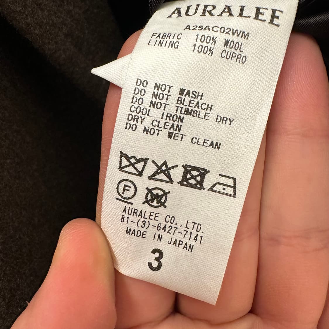 오라리 체스터필드 코트 사이즈 3  상품이미지5