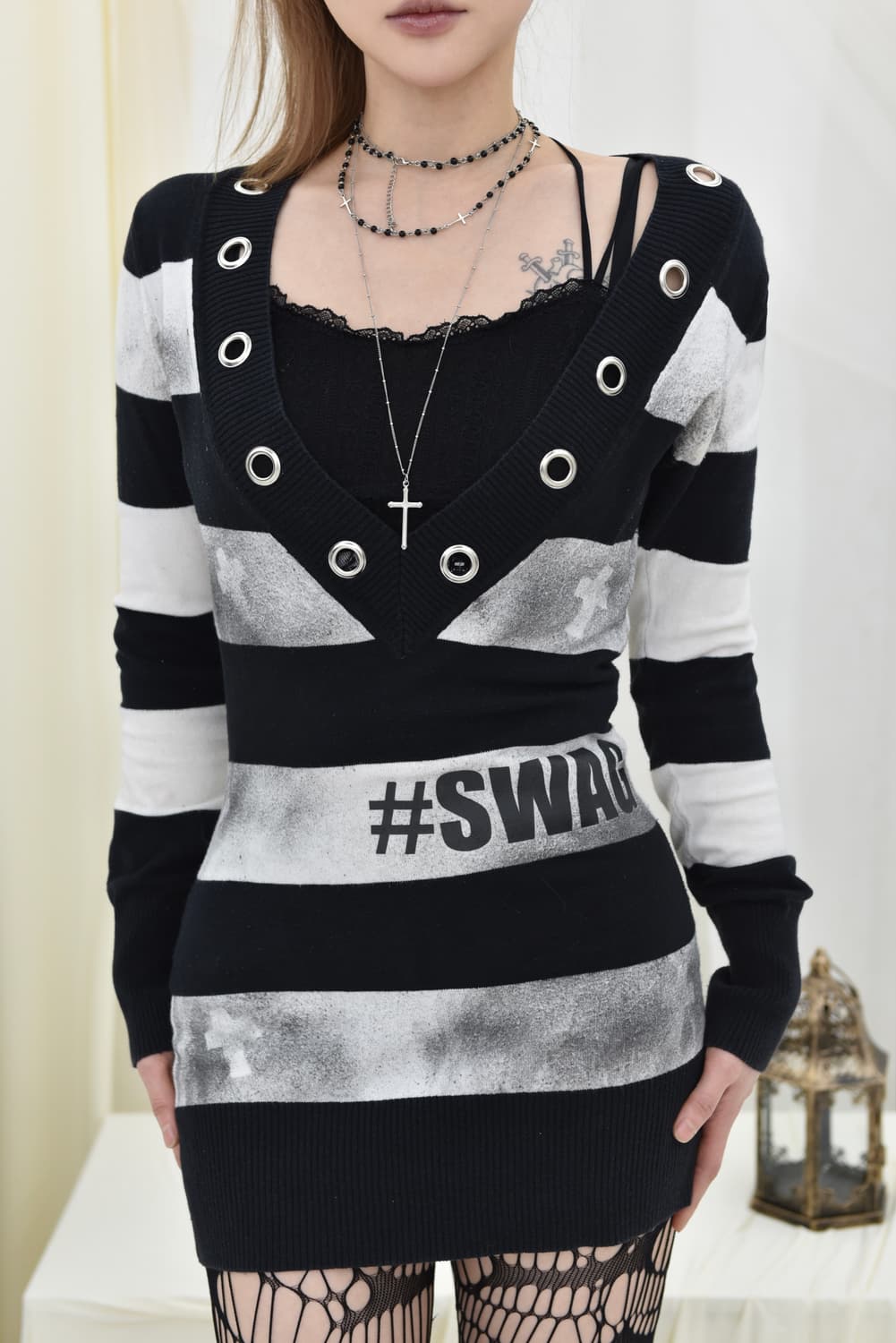 아일렛 펑크 니트 OPS 상품이미지6