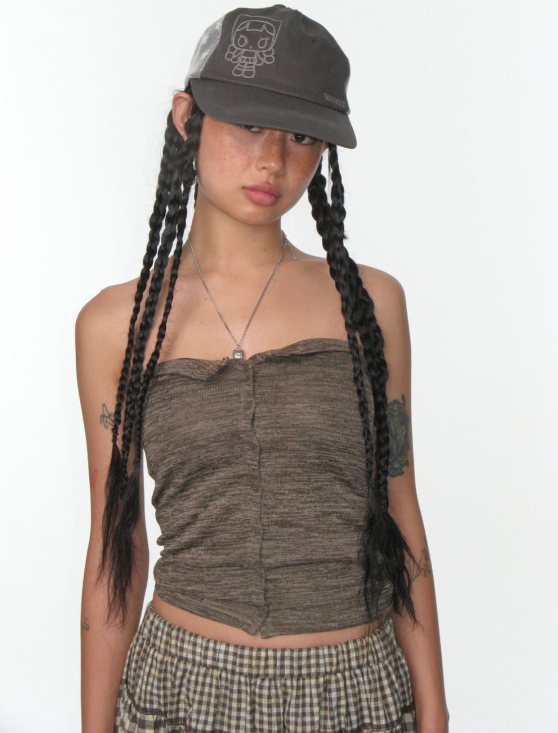 KNIT TUBE TOP BROWN 상품이미지8