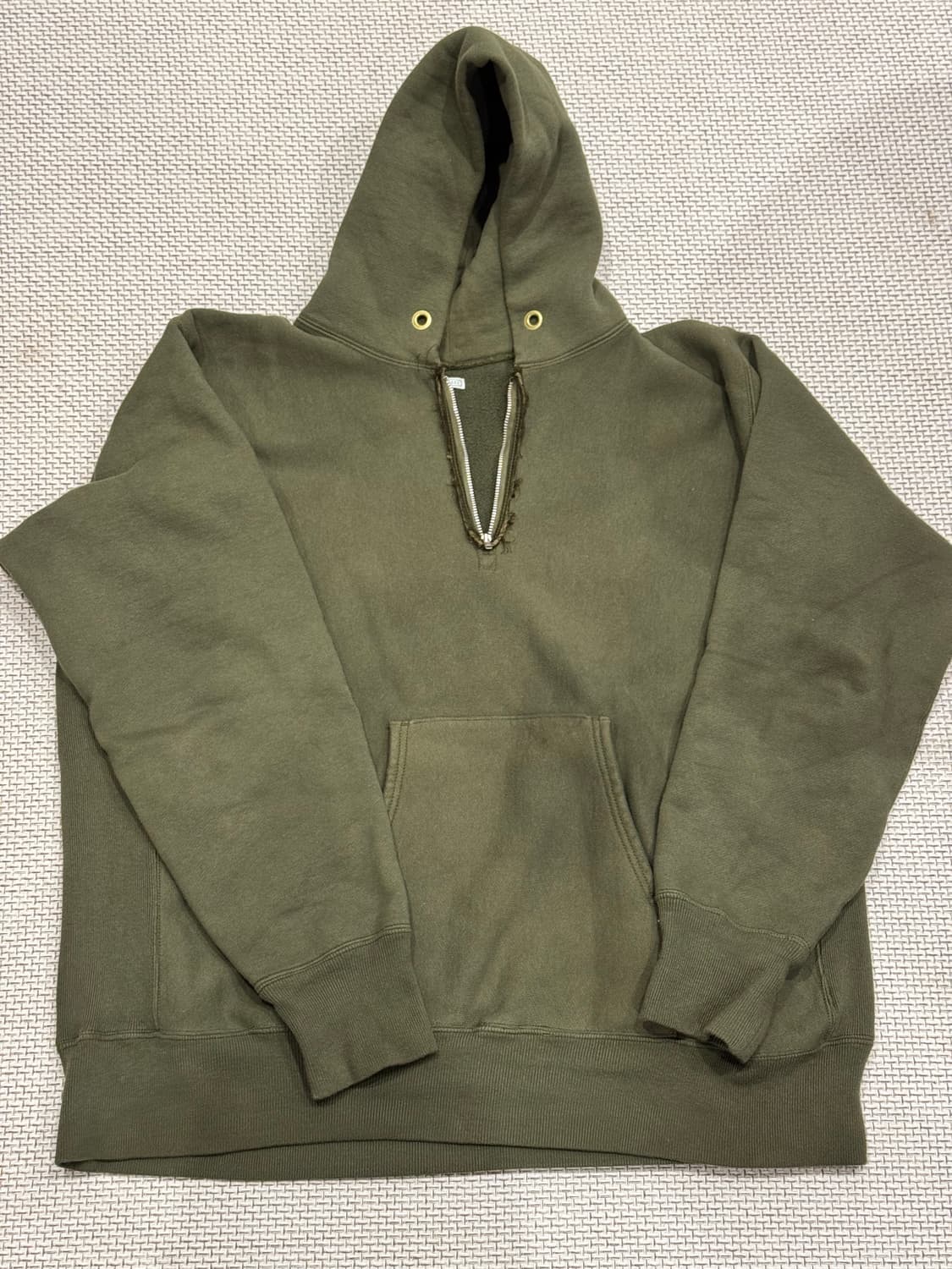 아프레쎄 빈티지 후디 하프 집업 4 올리브 상품이미지1
