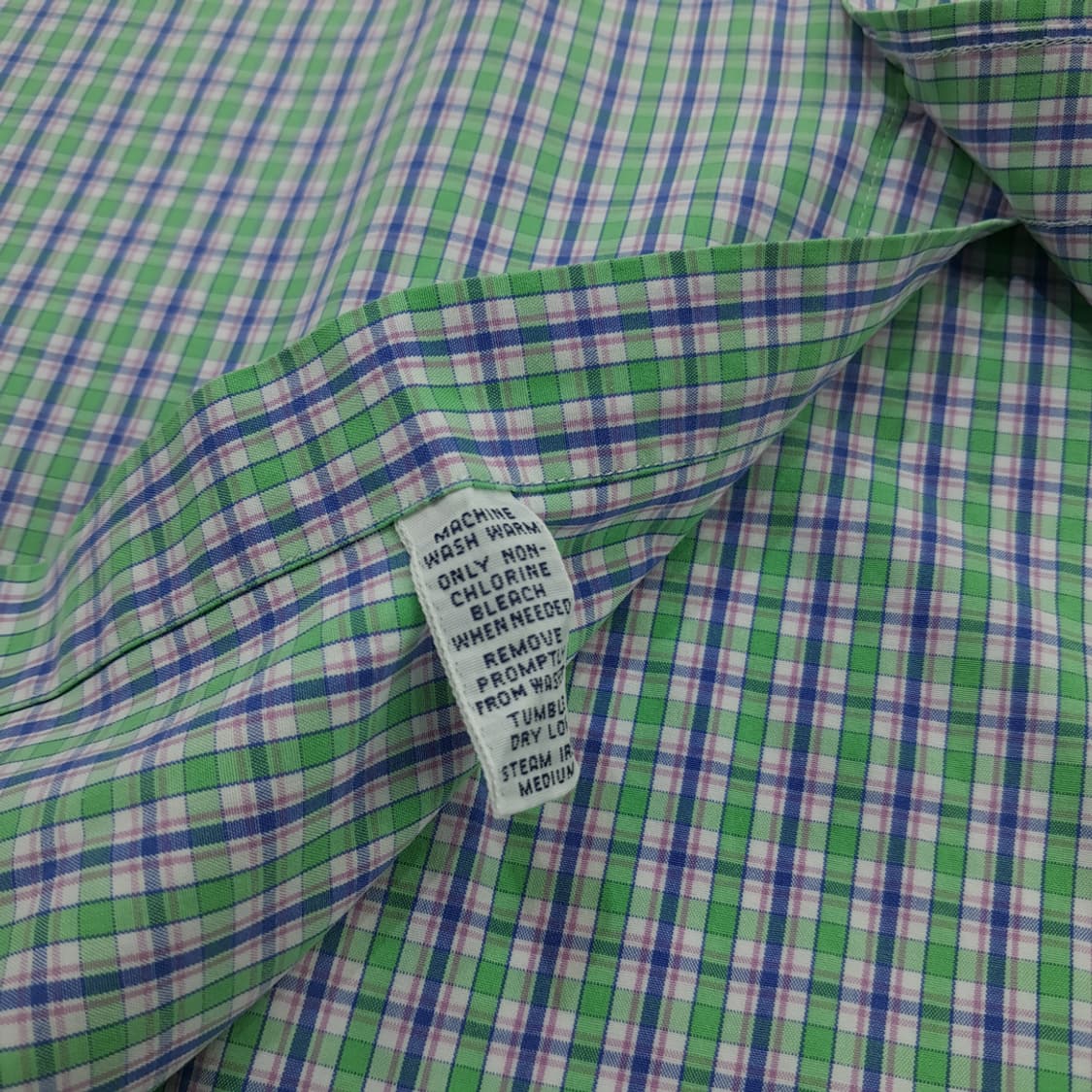 Co568 2XL Tall 폴로 랄프로렌 네이비애플그린 체크 반팔 셔츠 상품이미지6