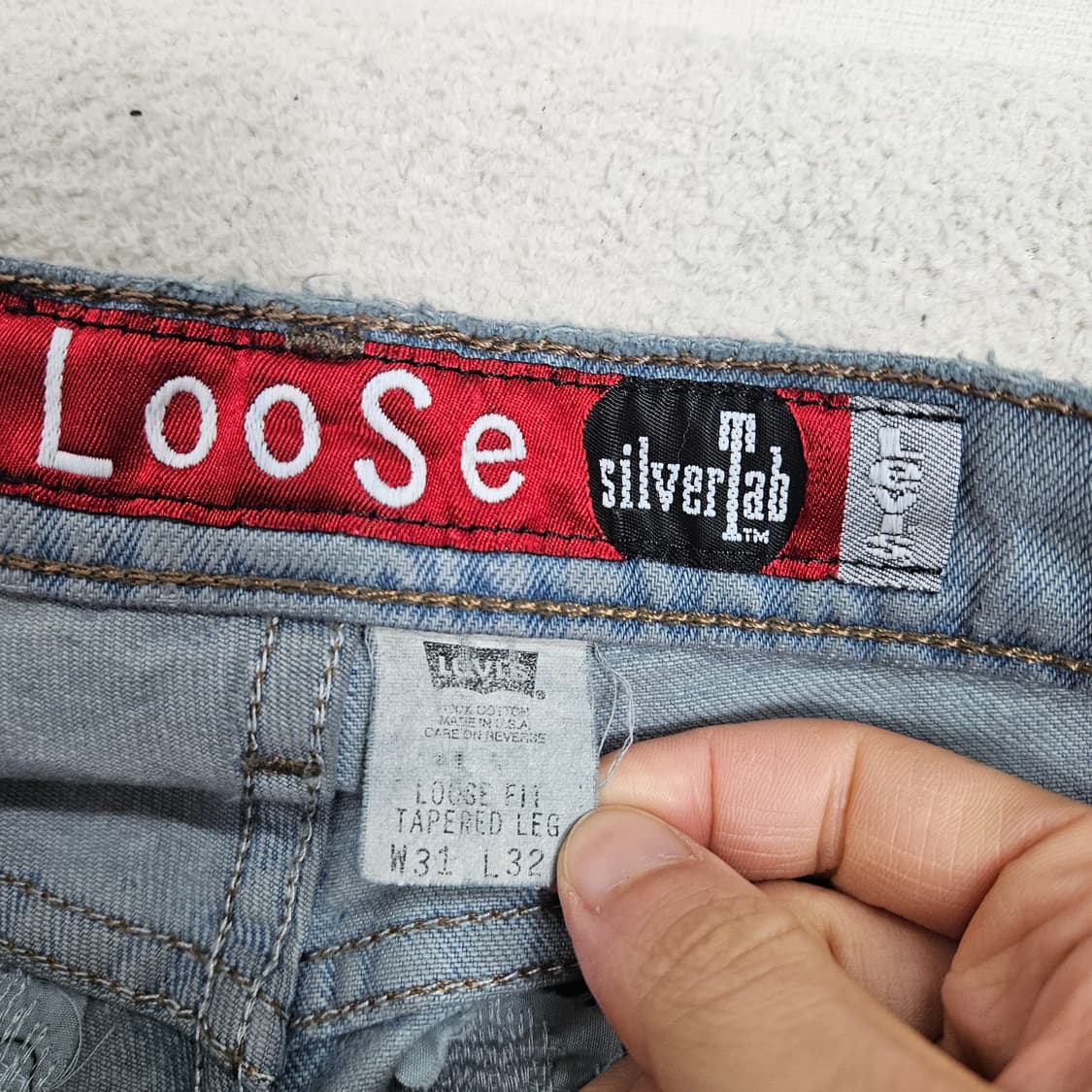 90s 리바이스 페인팅 실버탭 데님 31 32 Made in USA 상품이미지8
