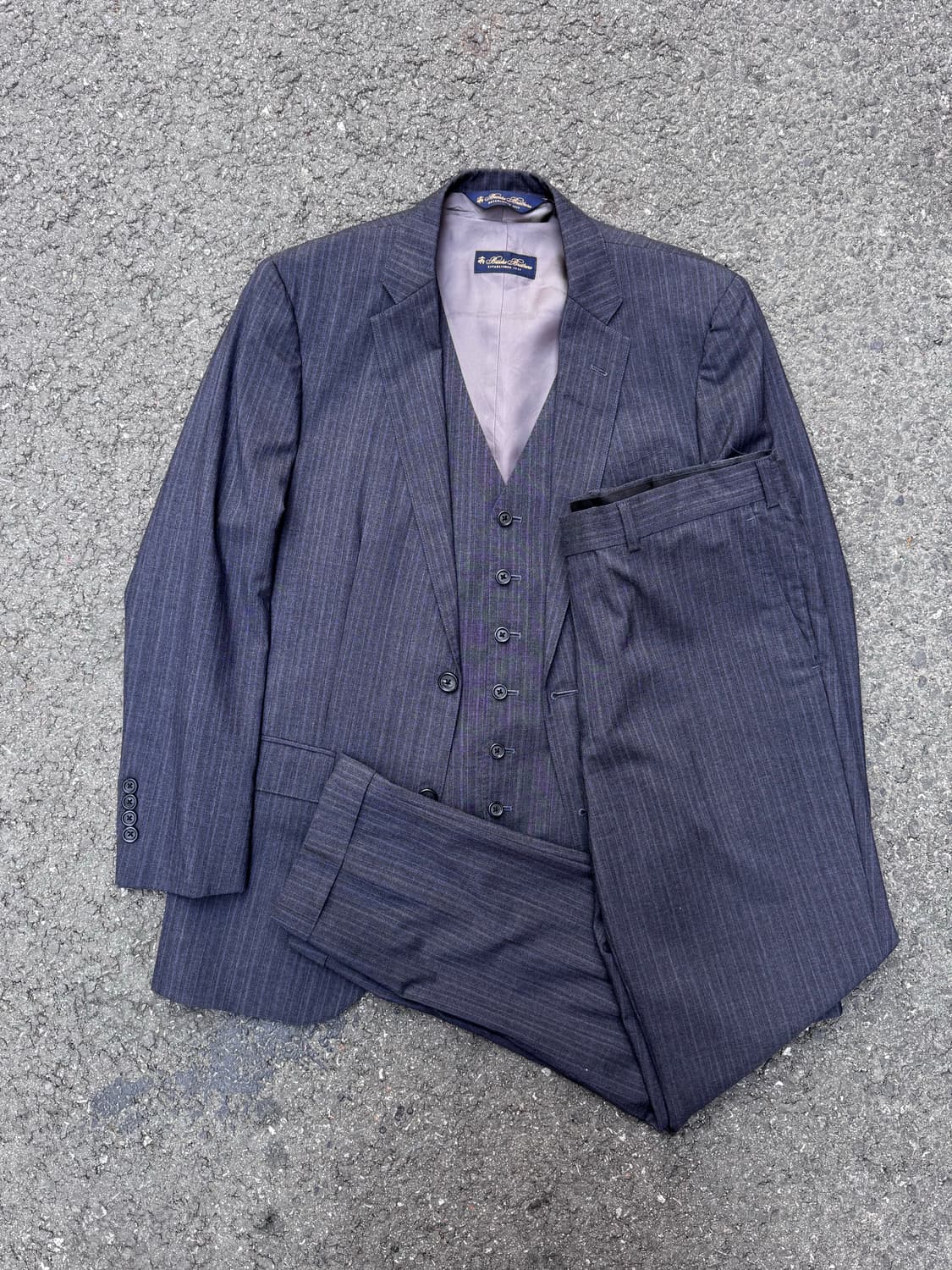 브룩스브라더스 3피스 스트라이프 수트 셋업 상품이미지1