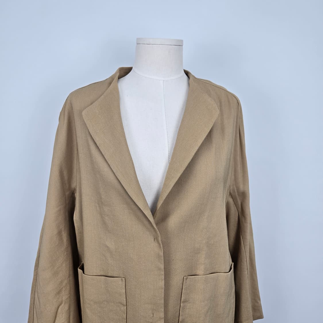 0185 아이잗바바 린넨 혼방라운드넥 포켓 자켓 66 상품이미지3