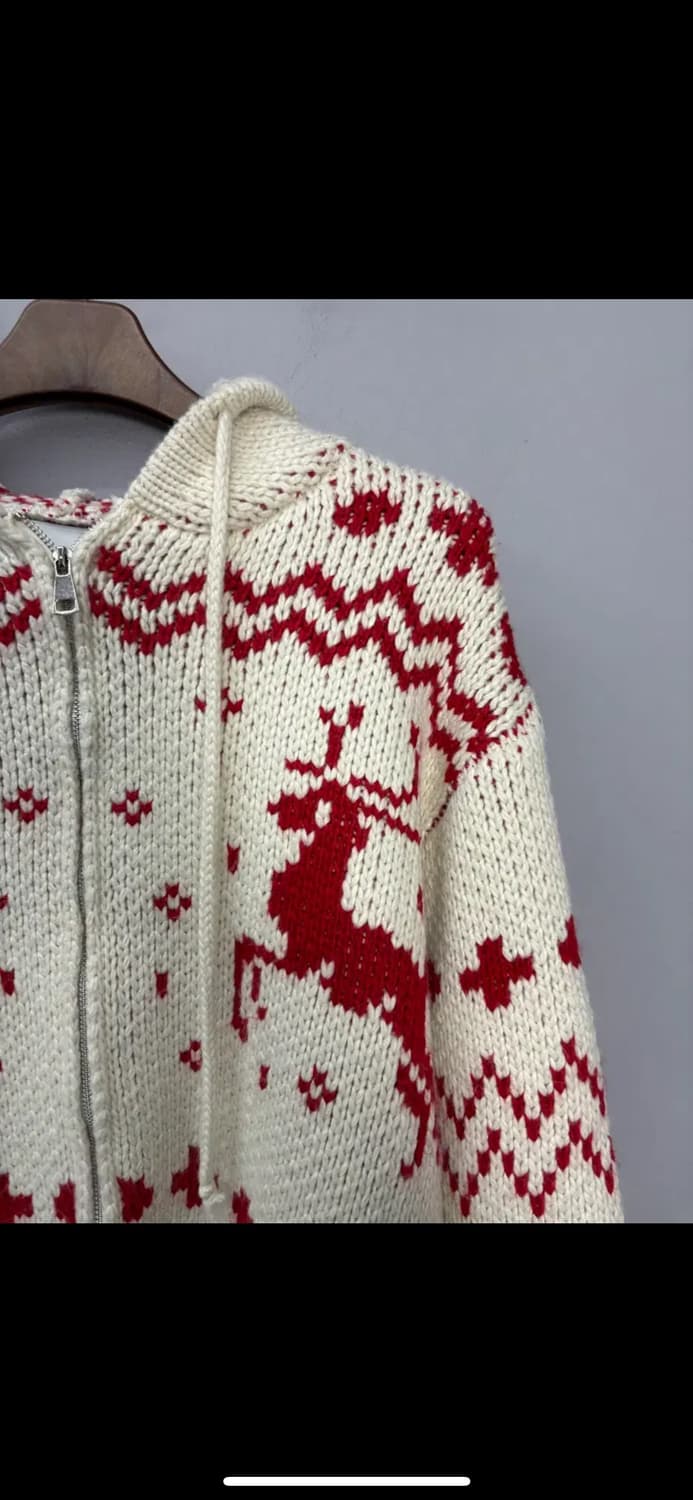 앤드모어 노르딕패턴 니트 후드집업 H1300 상품이미지3