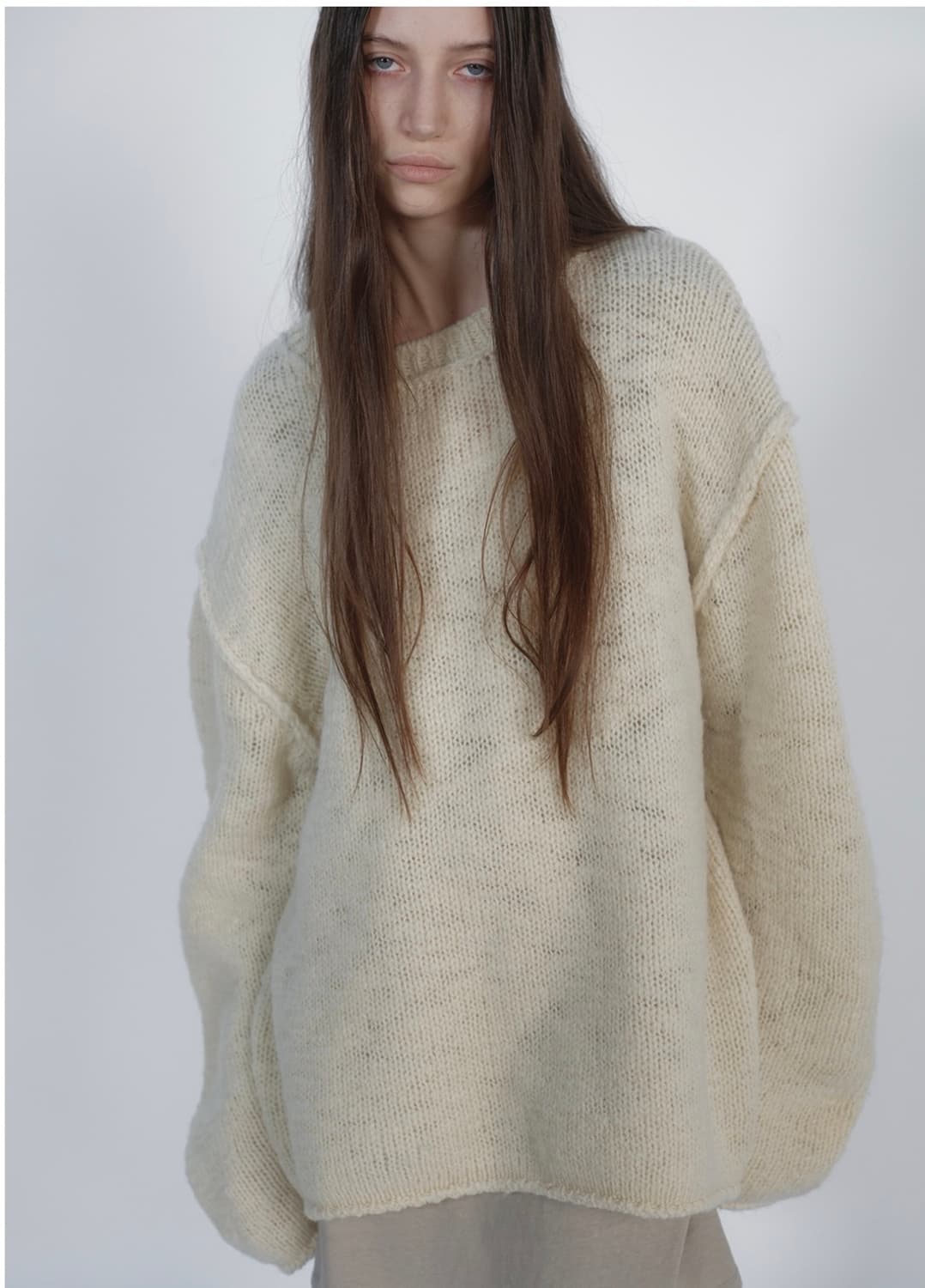 낫띵에브리띵 BALLOON SLEEVE SWEATER IN IVORY 상품이미지3