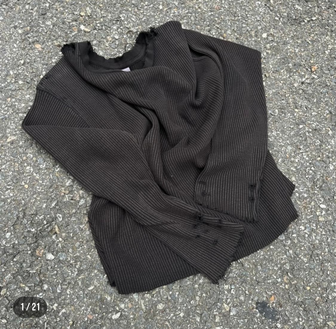 오네이타 와플 롱슬리브 블랙 소버 굿즈 니트 상품이미지1