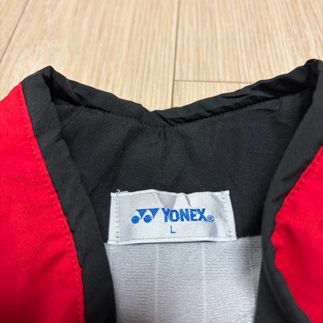 일본판) 요넥스 레드/화이트 오버핏 바람막이 자켓 상품이미지5