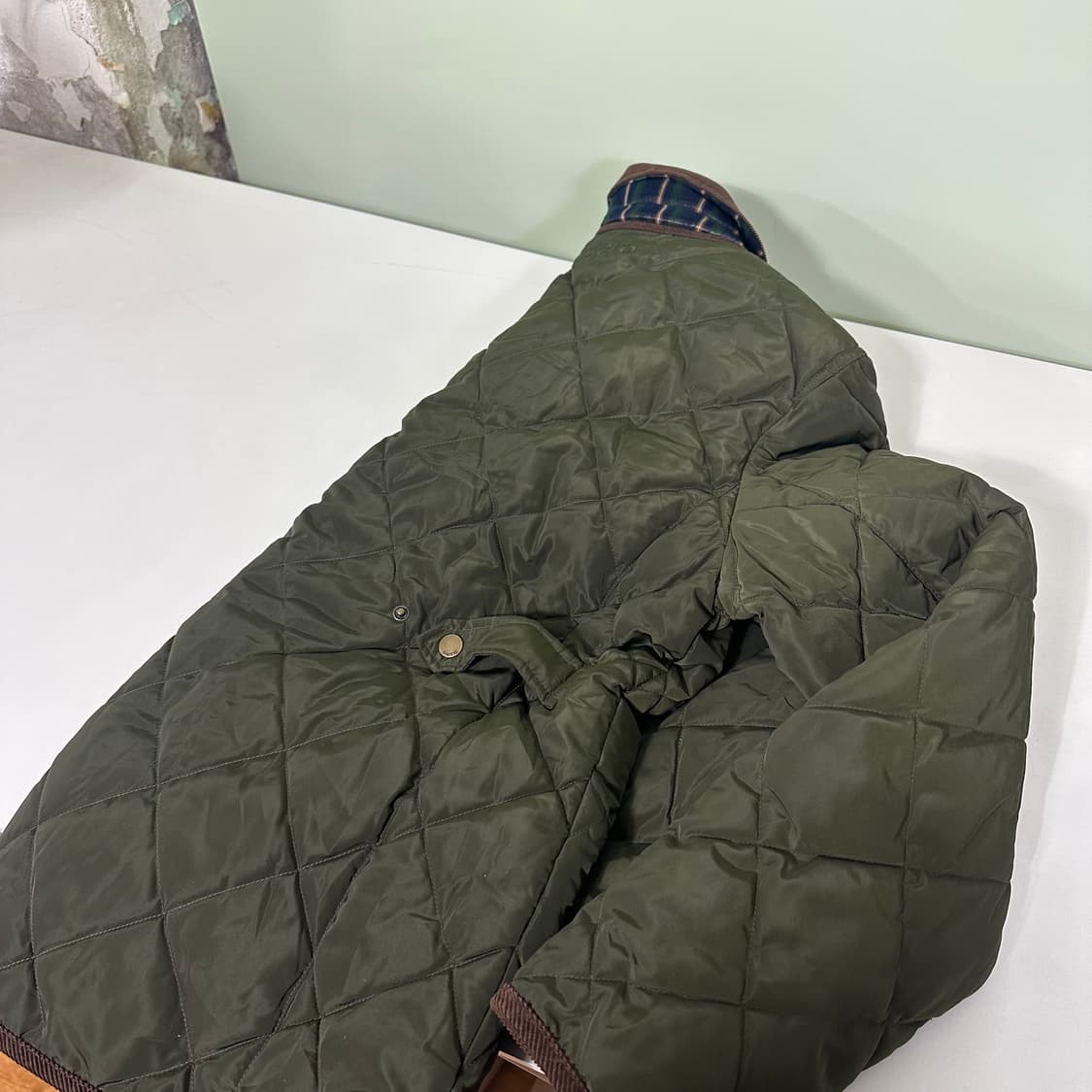 우먼M 시에로 카키 코듀로이배색 누빔 퀼팅자켓 상품이미지5