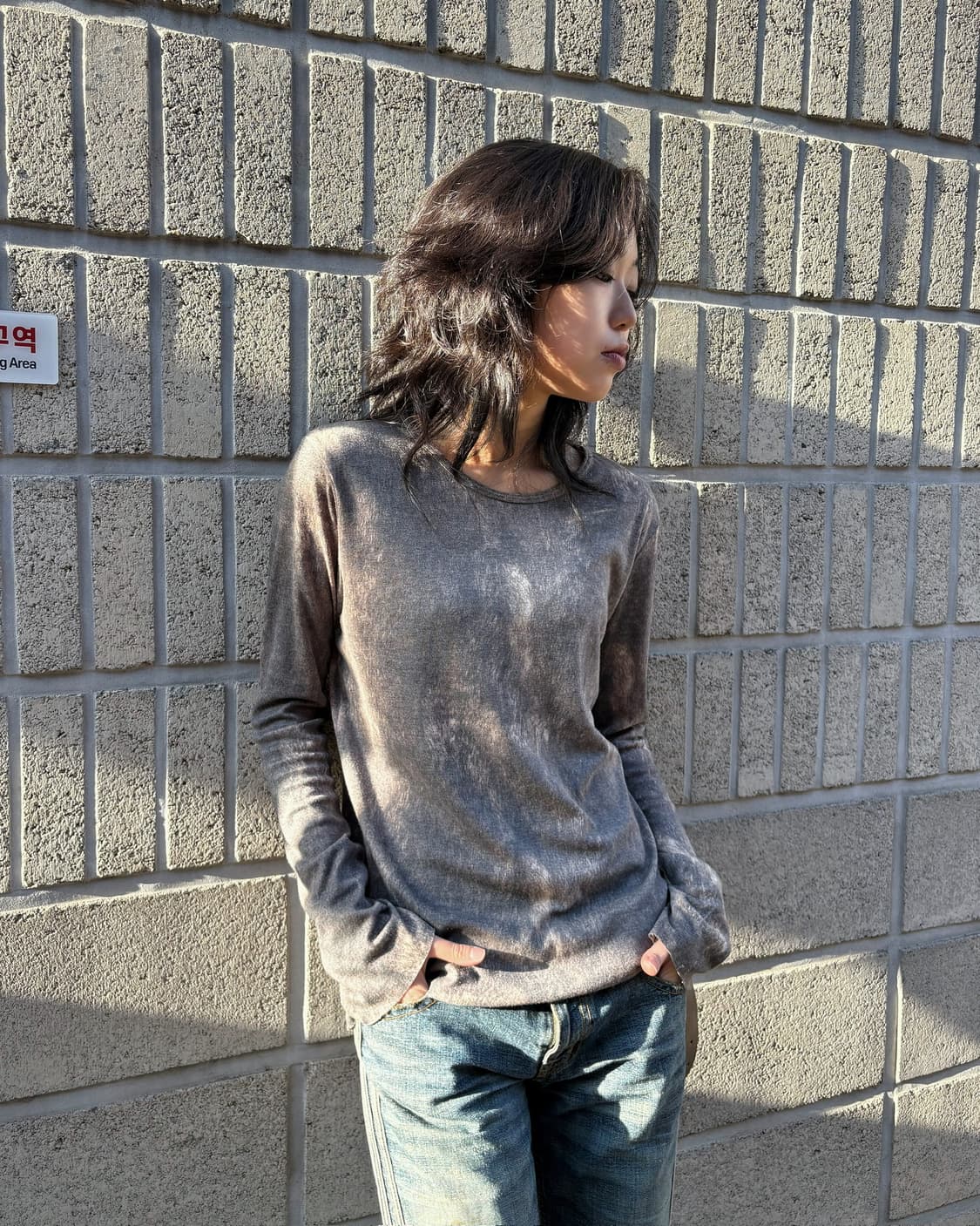 피그먼트 패턴 롱 슬리브 상품이미지5