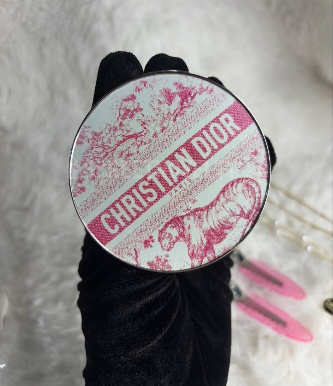 디올뷰티 뜨왈드주이 원형 미러 미니 손거울 핑크  상품이미지2