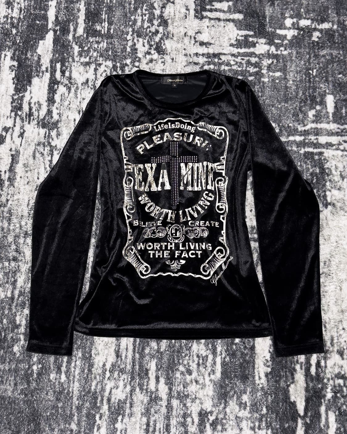 {Place Plan} Cross Velvet Long Sleeve    상품이미지3