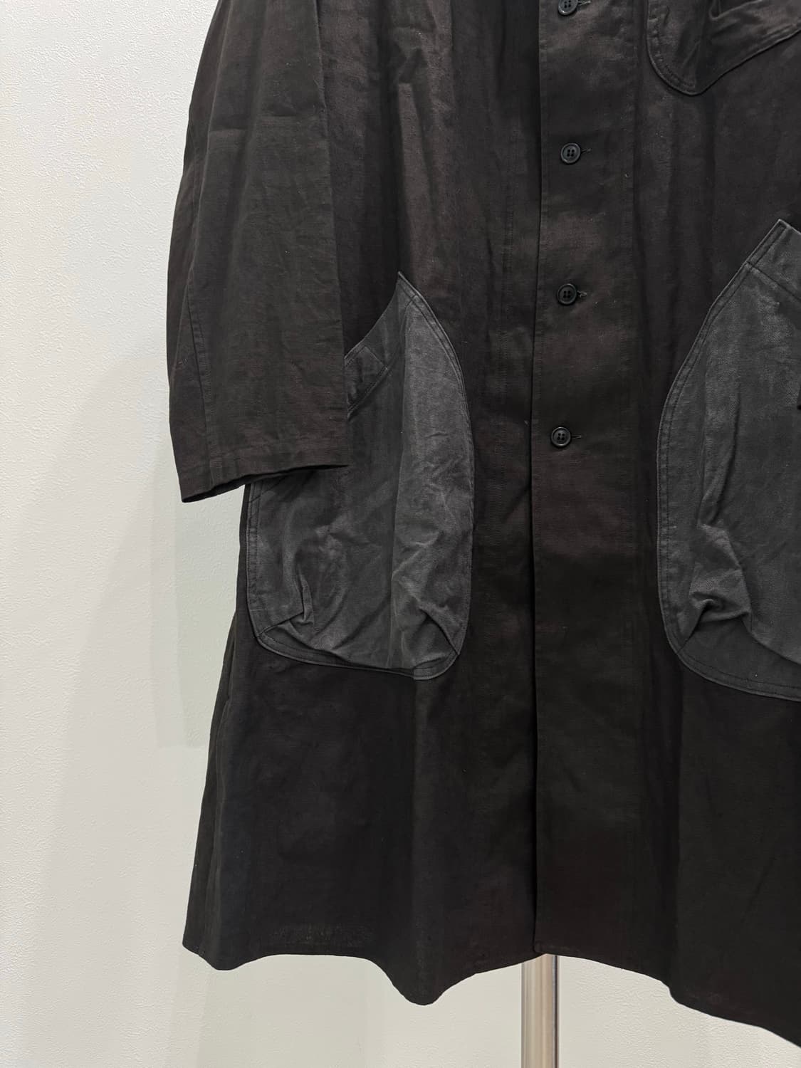 요지야마모토 뿌르옴므 18ss 바이컬러 롱 셔츠 코트 상품이미지2