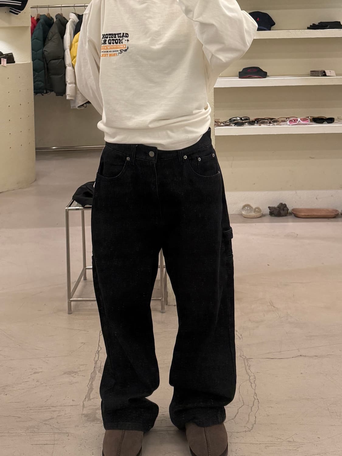 고스트리퍼블릭 카펜터 흑청 와이드 데님 팬츠 U881 상품이미지1